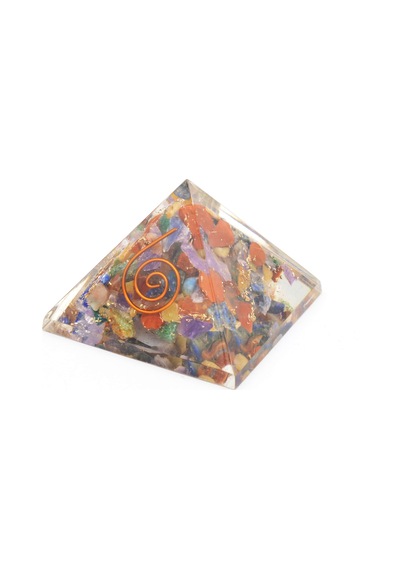 Hakiki Doğal Karışık Taşlı Çakra Orgonit Piramit 36 Gram