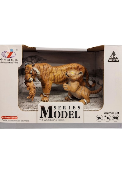 Calimera Toys Hayvan Figürleri Oyuncak Kaplan Ve İki Yavrulu Hayvan
