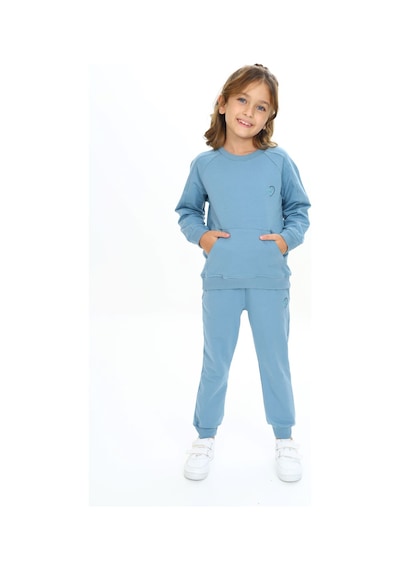 Toontoy Kids Toontoy Kız Çocuk 2'li Takım Nakış Baskılı Bisiklet Yaka Cepli Sweatshirt & Beli Paçası Lastikli Cepli Jogger Eşofman Altı - 2 İplik Mavi Toontoy Kids Toontoy Kız Çocuk 2'li Takım Nakış Baskılı Bisiklet Yaka Cepli Sweatshirt & Beli Paçası Lastikli Cepli Jogger Eşofman Altı - 2 İplik Mavi
