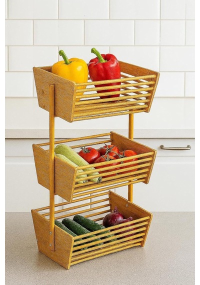 Bambu Sebzelik, Bambu Raflı Organizer 32 X 28 Tek Renk