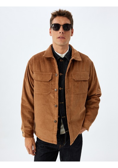 Koton Slim Fit Ceket Fitilli Kadife Gömlek Yaka Kapaklı Cep Detaylı Pamuklu Deve Tüyü 5wam20118hw Taba Koton Slim Fit Ceket Fitilli Kadife Gömlek Yaka Kapaklı Cep Detaylı Pamuklu Deve Tüyü 5wam20118hw Taba