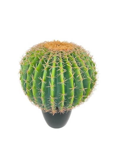Yapay Çiçek Echinocactus Grusonii Altın Fıçı Kaktüs Siyah Saksıda 50 35cm Cactüs Sk4010s
