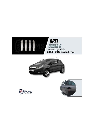 Opel Corsa D Krom Kapı Kolu 4 Kapı 2006-2014 P, Çelik