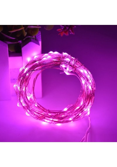 2 METRE PEMBE PİLLİ LED IŞIK PEMBE LED IŞIK PEMBE YILBAŞI AĞACI IŞIĞI PEMBE NOEL IŞIĞI PİNK CHRİSTMAS LED LİGHT PARLAK PERİ LED IŞIK Pembe