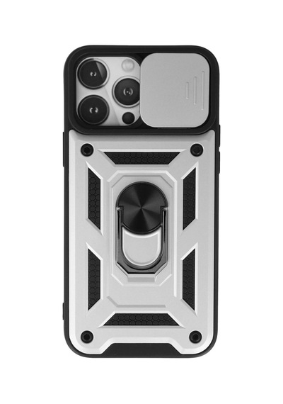 Apple İphone 13 Pro Max Kılıf Pars Lens Yüzüklü Silikon - Gümüş 0.2M-Çok Renkli