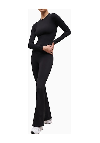 Because Of Alice Base Sculpting Flared Leggings Şekillendirici Yüksek Bel Bol Paça Kadın Tayt Siyah