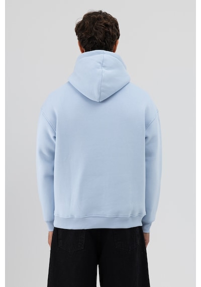 Vamos Basic Oversize Kapüşonlu Sweatshirt Bebe Mavi
