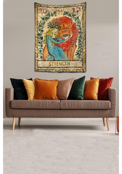 Strength Tarot Yıkanabilir Leke Tutmaz Kumaş Duvar Örtüsü Duvar Halısı Tapestry Karışık 70 X 100 8594037701000 Çok Renkli