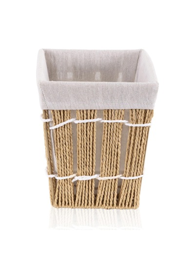 The Mia Braid Hasır Organizer Sepet Krem Dikdörtgen 25 Cm