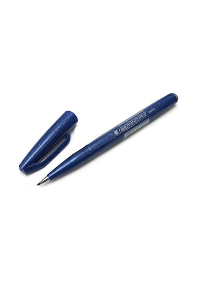 Pentel Brush Sign Pen Imza Kalemi Blue