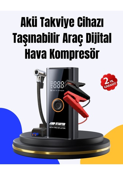 Sos Fenerli Akü Takviye Cihazı Dijital Kompresör Powerbank 1 89661359