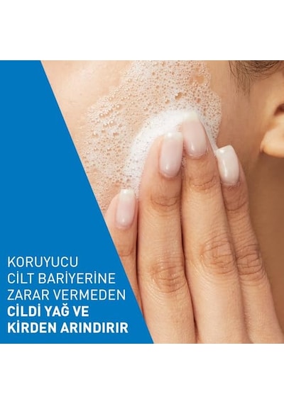 Cerave Normal Ve Yağlı Ciltler İçin Seramid İçerikli Köpüren Temizleyici Yüz Vücut 562 Ml