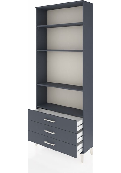 Arges Dolap 4 Raflı 3 Çekmeceli 88x30x221 Antrasit-antrasit Antrasit