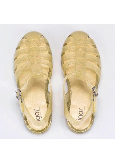 Igor Biarritz Glitter Kadın Altın Simli Sandalet S10262-140 Altın Igor Biarritz Glitter Kadın Altın Simli Sandalet S10262-140 Altın