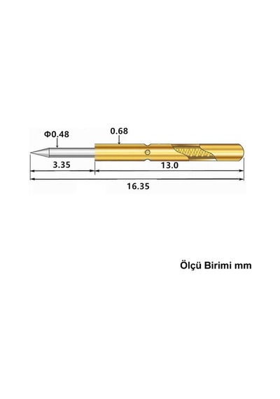 Devremarkt Pogo Pin P50-b1 Uyumlu 100 Adet Set Altın Kaplama Yaylı Test Probu Pim 3a 0.5mm Programlayıcı