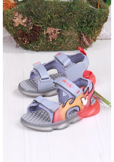 Vicco 332.b25y.256 Jack Gri Rahat Esnek Işıklı Erkek Çocuk Sandalet Gri