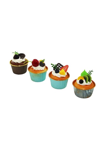 Buzdolabı Magneti - Mini Muffin Tasarımlı - Karışık Model Sarı