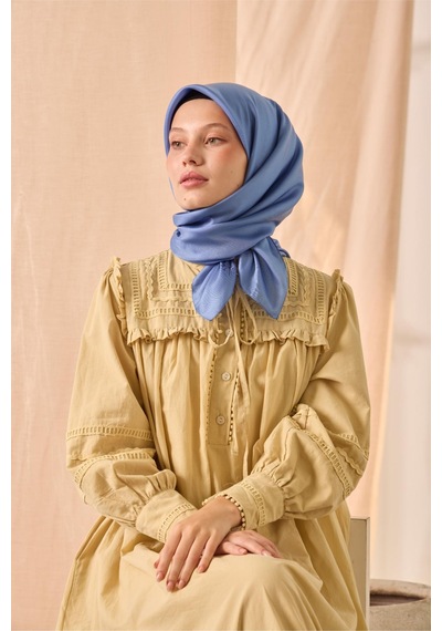 Silk Home Düz Shiny Eşarp 75006-66 Gök Mavi