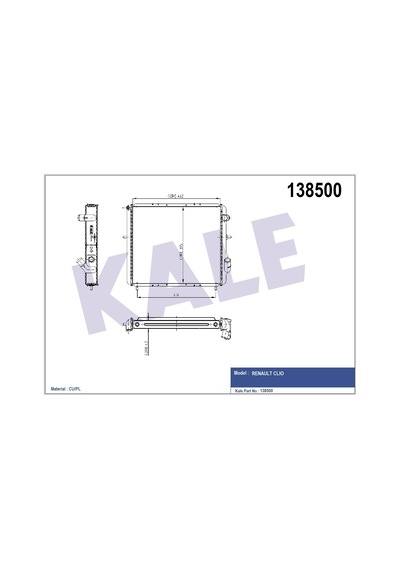 KALE OTO Radyatör 0528282PA Su Radyatörü CLIO I 91-98 1.9D 2 Sıra Cu Pl