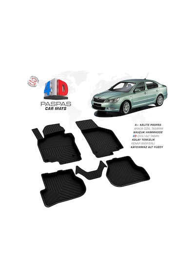 Skoda Octavia A5 4d Araca Özel Havuzlu Kauçuk Paspas 2008-2013