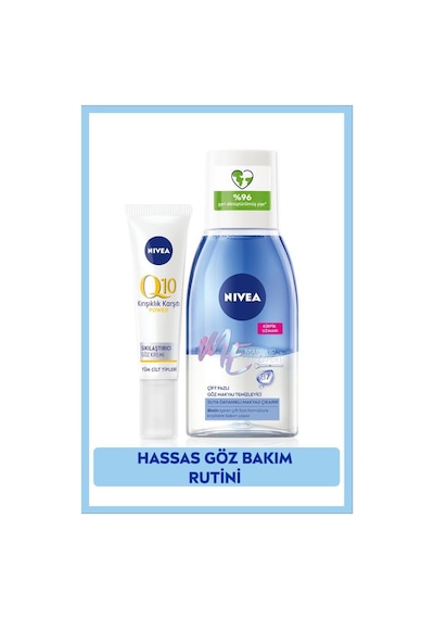 Nivea Çift Fazlı Göz Makyaj Temizleyici 125 ML + Q10 Göz Bakım Kremi 15 ML