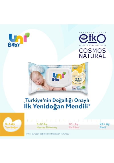 Uni Baby Yenidoğan Islak Havlu Mendil 24 x 40'lı