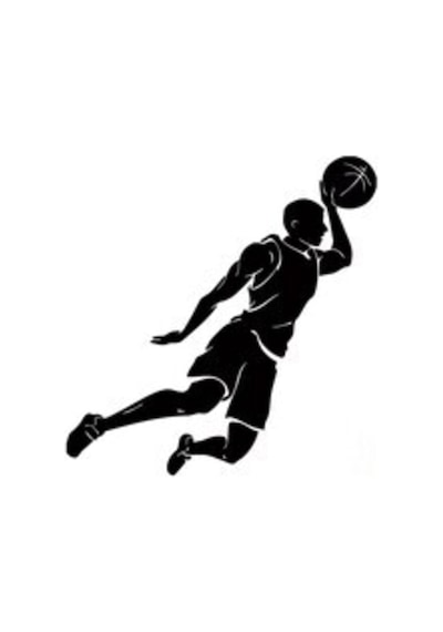 Basketbol Oyuncu Oto Sticker Siyah 20 10 Cm