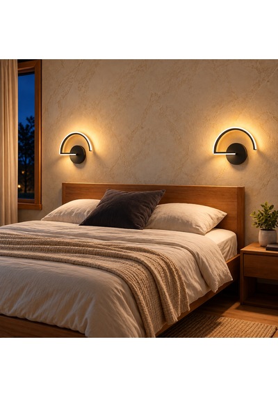 Oliva Şarjlı Modern Led Duvar Apliği Günışığı Taşınabilir Usb Siyah
