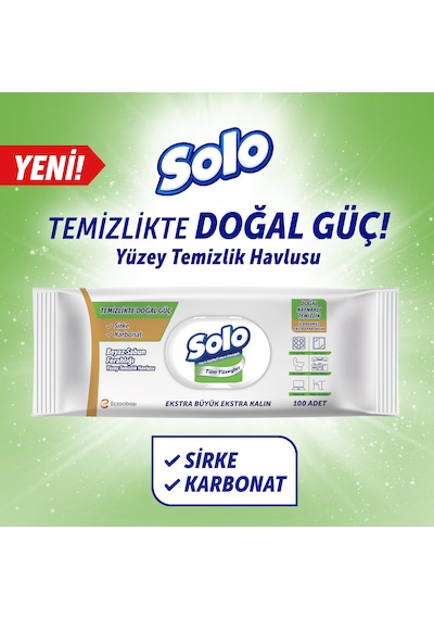 Solo Beyaz Sabun Ferahlığı Yüzey Temizlik Havlusu 4'lü