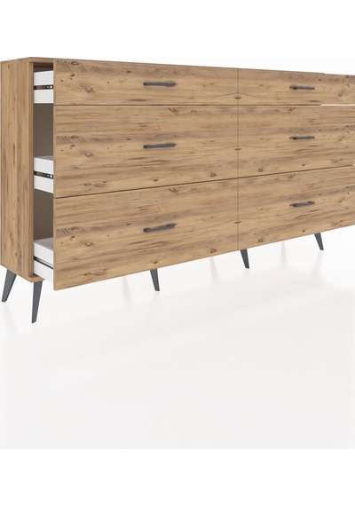 Arges Konsol 6 Çekmeceli 176x30x99 Çam-çam Çam-çam