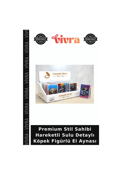 Premium Stil Sahibi Hareketli Sulu Detaylı Köpek Figürlü El Aynası Diğer