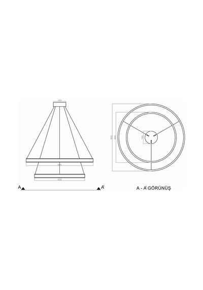 Tra61902 Eco Ø80 Cm Led Avize Sarkıt Neptun
