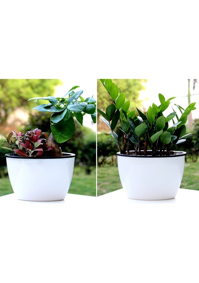 Kendinden Sulamalı Parlak Oval Akıllı Saksı Büyük Boy 29 X 14 X 15 Cm