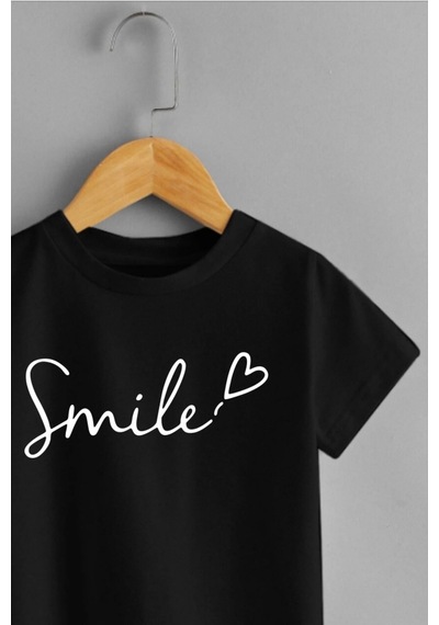 Startmore Çocuk Tişört Smile Baskılı Siyah