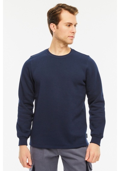 Uniprom Sweatshirt Bisiklet Yaka Içi Polarlı 3 Iplik Pamuklu Normal Kesim Erkek Lacivert