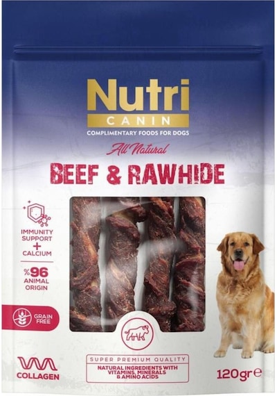 Nutri Canin Rawhide Sığır Eti Sargılı Kemik Köpek Ödülü 120 Gr