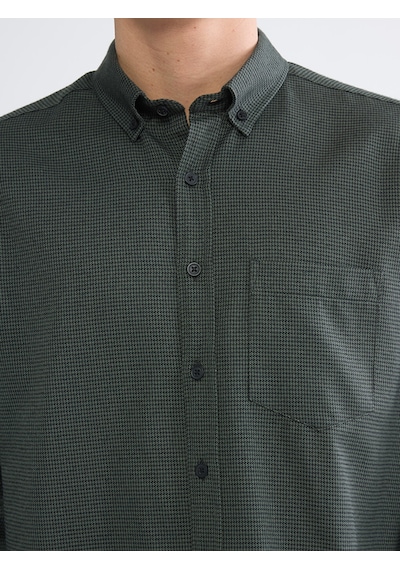 Lcwaıkıkı Classic Haki Regular Fit Desenli Erkek Gömlek