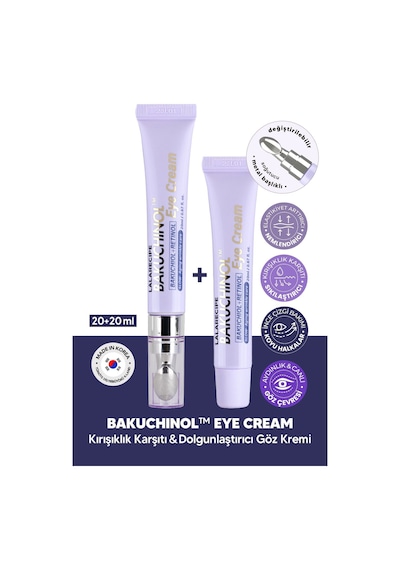 Lalarecipe Retinol Bakuchiol Göz Kremi 1+1 Set LALARECIPE Bakuchinol Eye Cream 20ml x 2 Set