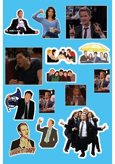 How I Met Your Mother Himym Temalı Sticker Etiket Seti - Laptop Telefon Notebook Defter