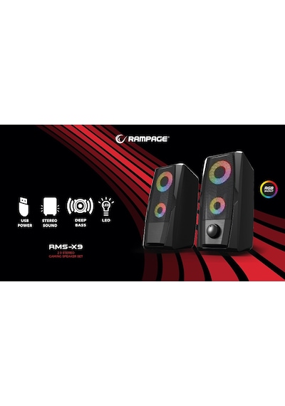 Rampage RMS-X9 2.0 RGB Işıklı 5V 30 Db Oyuncu Hoparlör