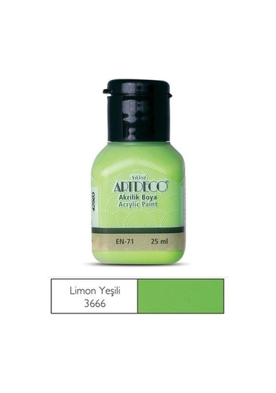 Limon Yeşili Akrilik Boya 25 Ml Beyaz