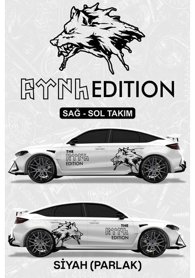 The Türk Edıtıon Sticker - Yan Gövde Kaplama Seti Siyah Parlak - 864812508