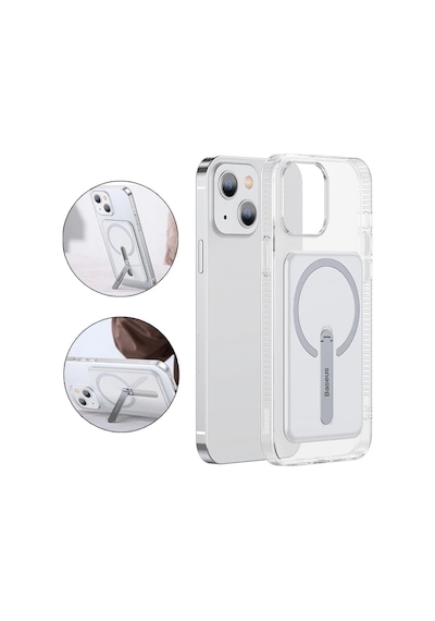 Baseus iPhone Uyumlu 13 6.1inç Manyetik Magsafe Standlı Silikon Kılıf- 5775 Mh-hs2376-4655