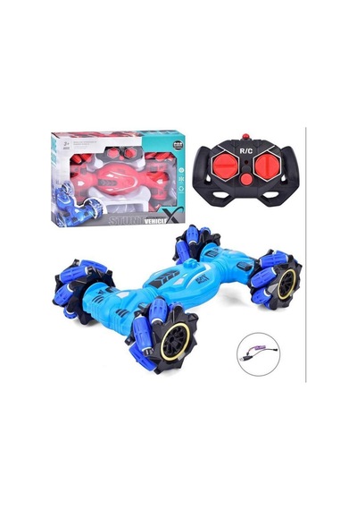 Rc Drift Araba Yan Yan Giden Speed Atan Led Işıklı Uzaktan Kumandalı 360 Derece Dönen Stunt Rc Araba Mavi