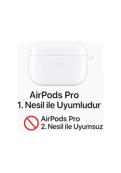 Airpods Pro 1.nesil İle Uyumlu Kılıf, Tam Koruyuculu Yumuşak Silikon Kılıf, Airpod Pro 1.nesil İçin Tasarlanmış Kapak Kılıfı, Anahtarlıklı Kablosuz Ve Kablolu Şarj Özellikli Kılıfı, Siyah