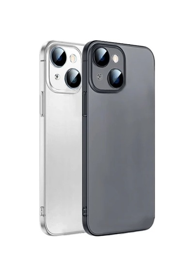 Hepsi Ally iPhone Uyumlu 14 Plus 6.7inch Frosted Glass Şeffaf Kamera Korumalı Kılıf- 5775 Najmaddin Siyah