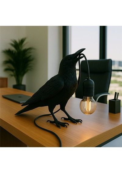 3d Lab Decorative Karga Figurlu Dekoratif Masa Lambasi - Siyah Moder Siyah