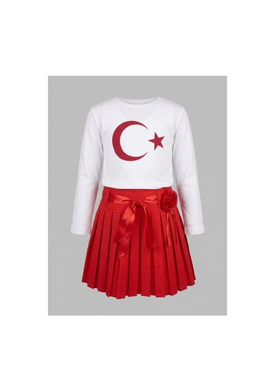 Çlm Store Uzun Kollu Ayyıldızlı Tişört Ve Kırmızı Etek Kırmızı1 Kırmızı1 Çlm Store Uzun Kollu Ayyıldızlı Tişört Ve Kırmızı Etek Kırmızı1 Kırmızı1