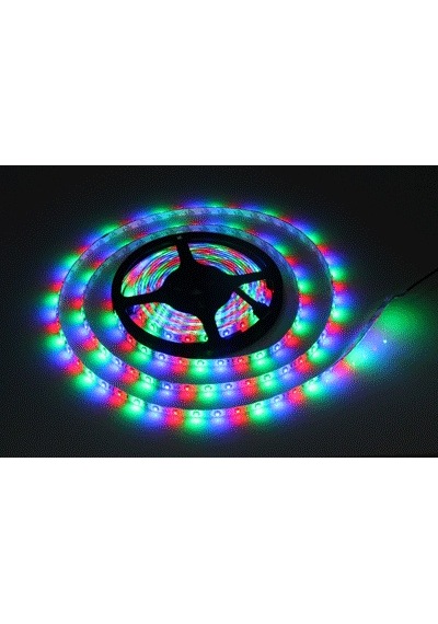 Şerit Led Renkli Rgb Tek Çipli İç Mekan 5 Metre Set Şeffaf