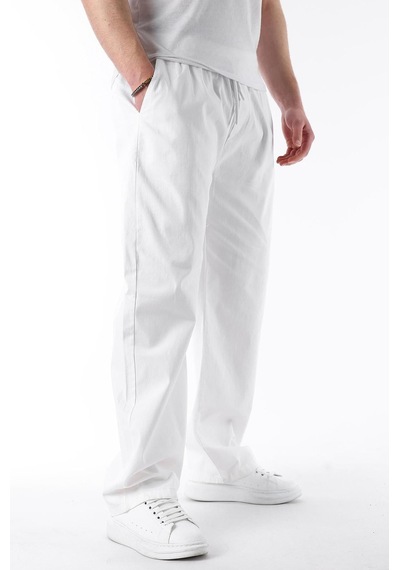 Madmext Ekru Bol Paça Beli Bağlamalı Erkek Pantolon E7403